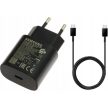 EREDETI GYÁRI SAMSUNG EP-TA800XBEGWW TYPE-C 25W HÁLÓZATI TÖLTŐ GYORSTÖLTŐ ADAPTER + EP-DG977BBE 1M TÖLTŐKÁBEL ADATKÁBEL FEKETE 