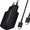EREDETI GYÁRI SAMSUNG EP-TA800XBEGWW TYPE-C 25W HÁLÓZATI TÖLTŐ GYORSTÖLTŐ ADAPTER + EP-DG977BBE 1M TÖLTŐKÁBEL ADATKÁBEL FEKETE 