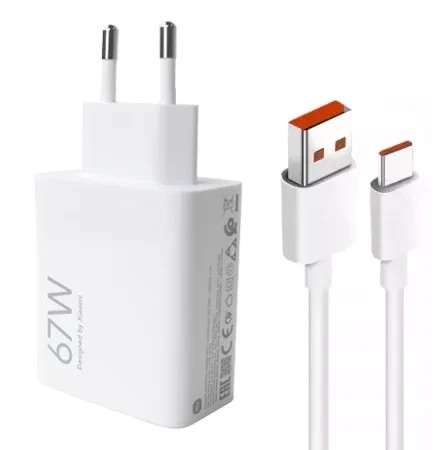 EREDETI GYÁRI XIAOMI 67W-os USB HÁLÓZATI TÖLTŐ GYORSTÖLTŐ ADAPTER MDY-12-EH 3,25A + USB-TYPE-C GYORSTÖLTŐ TÖLTŐKÁBEL ADATKÁBEL 1M 6A