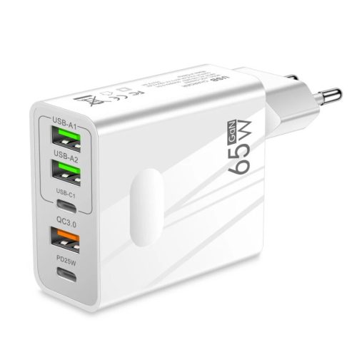 UNIVERZÁLIS TÖLTŐ GYORSTÖLTŐ ADAPTER 5 PORTOS 65W IPHONEHOZ IS JÓ! 