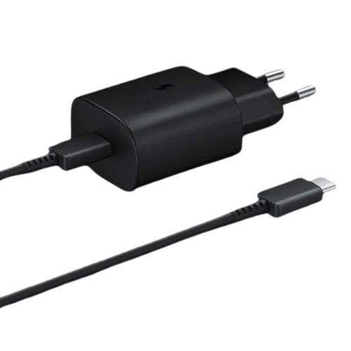 25W TYPE-C TÖLTŐ GYORSTÖLTŐ ADAPTER  + TYPE-C - TYPE-C TÖLTŐ KÁBEL FEKETE