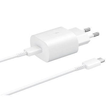   25W TYPE-C TÖLTŐ GYORSTÖLTŐ ADAPTER  + TYPE-C - TYPE-C TÖLTŐ KÁBEL FEHÉR