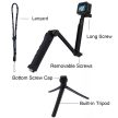 PULUZ SPORTKAMERA SZELFIBOT ÖSSZECSUKHATÓ KAR 63CM TRIPOD ÁLLVÁNY FUNKCIÓ DJI/GoPro SPORTKAMERÁKHOZ FEKETE