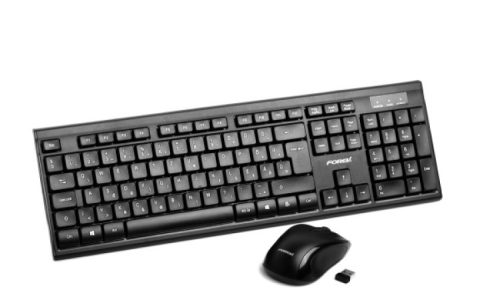 VEZETÉK NÉLKÜLI BILLENTYŰZET + EGÉR SZETT WIRELESS MAGYAR FEKETE FOREV FV-W706