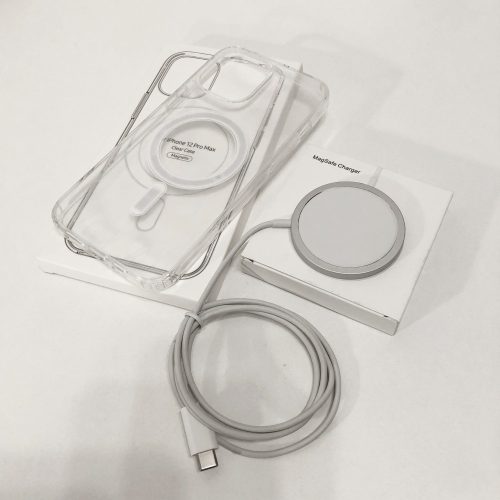 APPLE IPHONE 12 PRO MAX VÍZTISZTA SZÍNŰ MÁGNESES MAGSAFE TOK + MAGSAFE TÖLTŐ