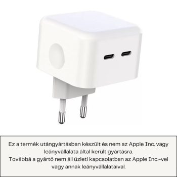   IPHONE ÉS ANDROID 35W -OS KÉT CSATLAKOZÓS USB-C HÁLÓZATI TÖLTŐ GYORSTÖLTŐ ADAPTER