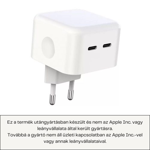 IPHONE ÉS ANDROID 35W -OS KÉT CSATLAKOZÓS USB-C HÁLÓZATI TÖLTŐ GYORSTÖLTŐ ADAPTER