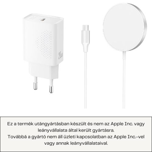 20W IPHONE TÖLTŐ GYORSTÖLTŐ ADAPTER TYPE-C + VEZETÉK NÉLKÜLI TÖLTŐ