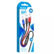 3 AZ 1-BEN LIGHTNING - TYPE-C - MiCRO USB TÖLTŐ KÁBEL1.2 M 3A KAKUSIGA KSC-804 FEKETE