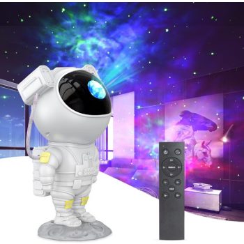   CSILLAGOS ÉGBOLT VETÍTŐ PROJEKTOR ASTRONAUTA ROBOT LED LÁMPA HANGULATFÉNY TÁVIRÁNYÍTÓVAL XO CF1