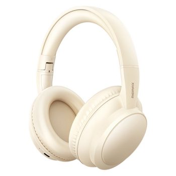  VEZETÉK NÉLKÜLI BLUETOOTH FEJHALLGATÓ REMAX RB-100HB – ÖSSZECSUKHATÓ, OVER-EAR BÉZS