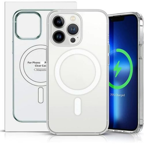 GYÁRI MINŐSÉGŰ APPLE IPHONE 13 PRO MAX ÁTLÁTSZÓ MÁGNESES MAGSAFE TOK