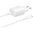 EREDETI GYÁRI SAMSUNG EP-TA800XWEGWW TYPE-C 25W HÁLÓZATI TÖLTŐ GYORSTÖLTŐ ADAPTER + EP-DG977BWE 1M TÖLTŐKÁBEL ADATKÁBEL FEHÉR