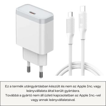   IPHONE 27W TÖLTŐ ADAPTER + TYPE-C-TYPE-C  KÁBEL IPHONE 15 16 17 SZÉRIÁHOZ