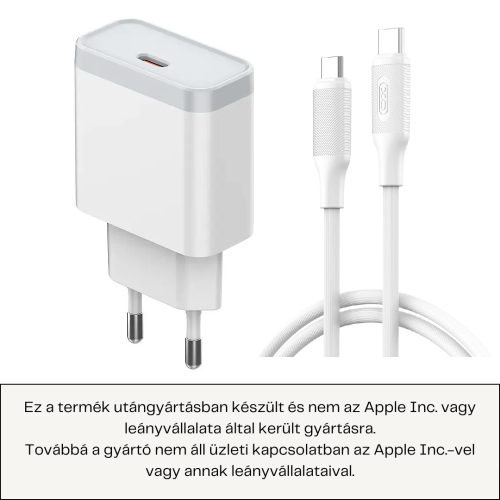 IPHONE 27W TÖLTŐ ADAPTER + TYPE-C-TYPE-C  KÁBEL IPHONE 15 16 17 SZÉRIÁHOZ