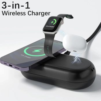   HORDOZHATÓ UTAZÓS 3IN1 VEZETÉK NÉLKÜLI TÖLTŐ SZETT APPLE WATCH AIRPODS IPHONE TÖLTŐ KIEGÉSZÍTŐKKEL BUDI WL566B